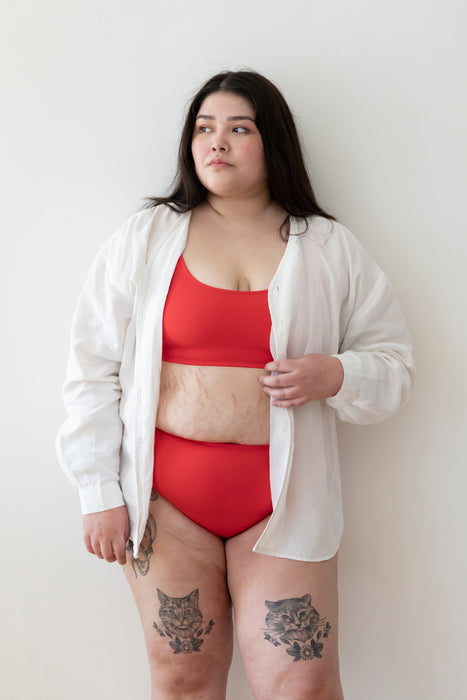 Five of Hearts High Waisted Swim Bottom