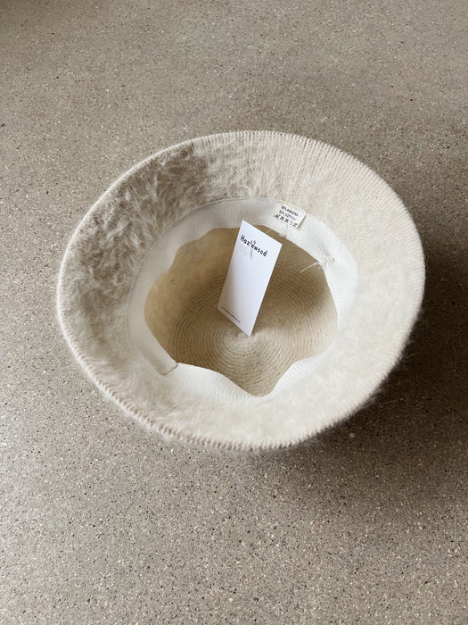 Cream Angora Bucket Hat