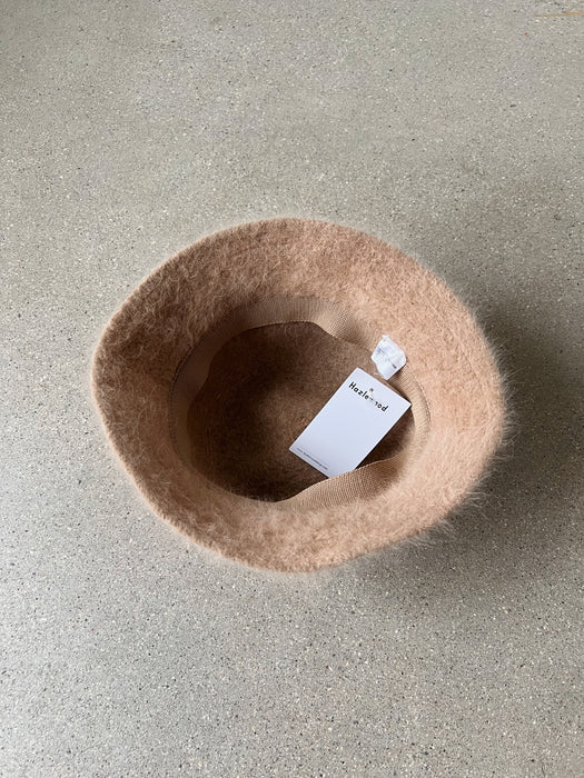 Beige Angora Bucket Hat