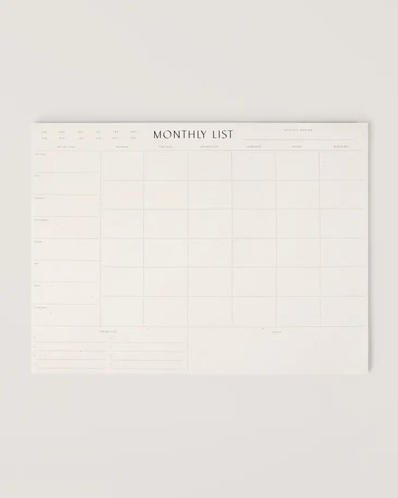Monthly List Pad