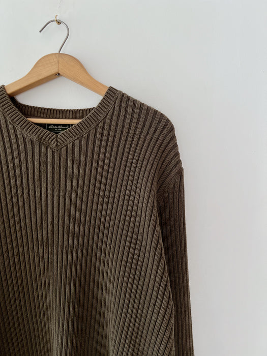 Olive Ribbed Sweater | L/XL