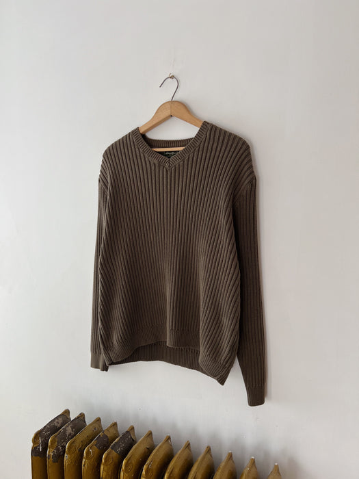 Olive Ribbed Sweater | L/XL