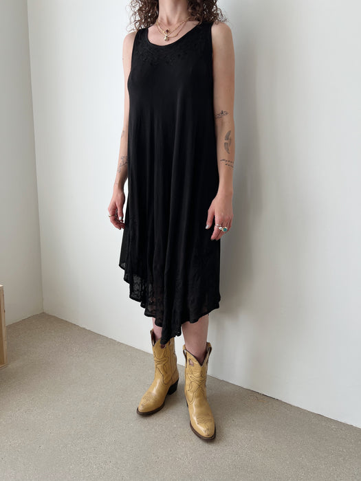 Black Rayon Dress | M/L