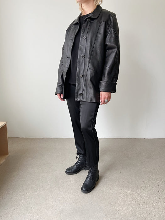 Black Satin Trousers | M