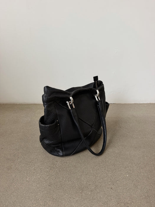 Black Buttery Leather Tote