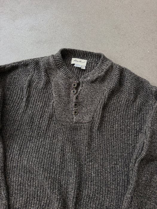 Eddie Bauer Marled Knit Henley Sweater | L/XL