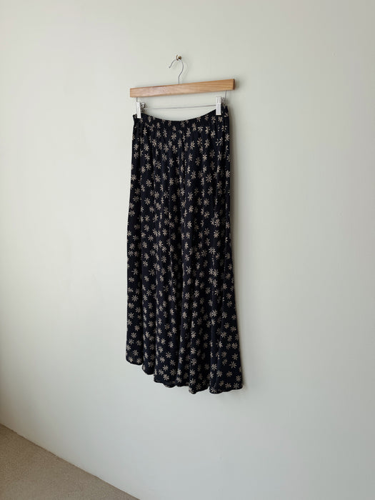 Navy Floral Skirt | M
