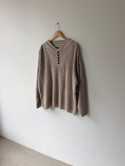 Oat Knit Henley Sweater | XL