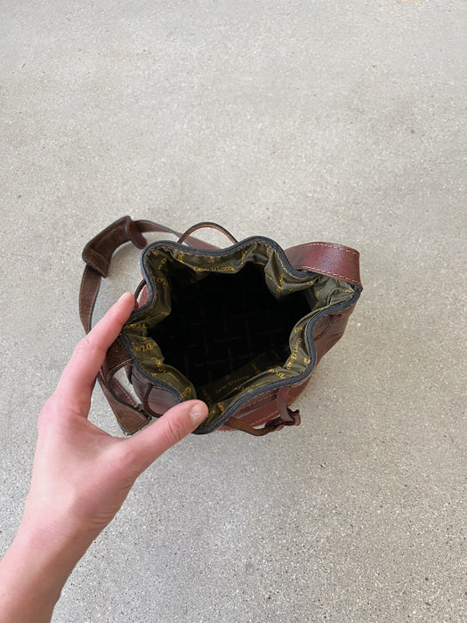 Brown Leather Bucket Bag