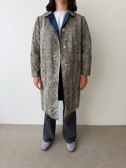 Snake Print Trench Coat | M