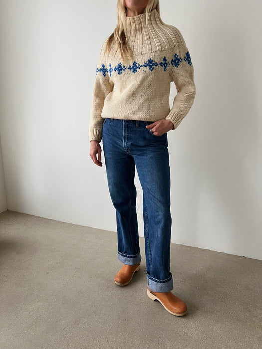 Cream Hand Knit Sweater | S