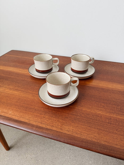 Denby Stoneware Mug & Saucer Set | Set of 3