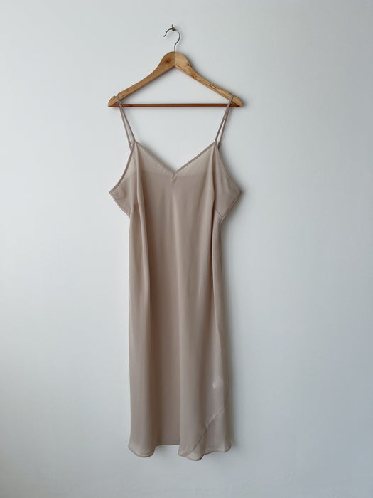Beige Sheer Slip Dress | XL