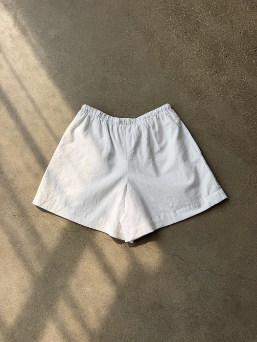 Hazlewood White Cotton Linen Short