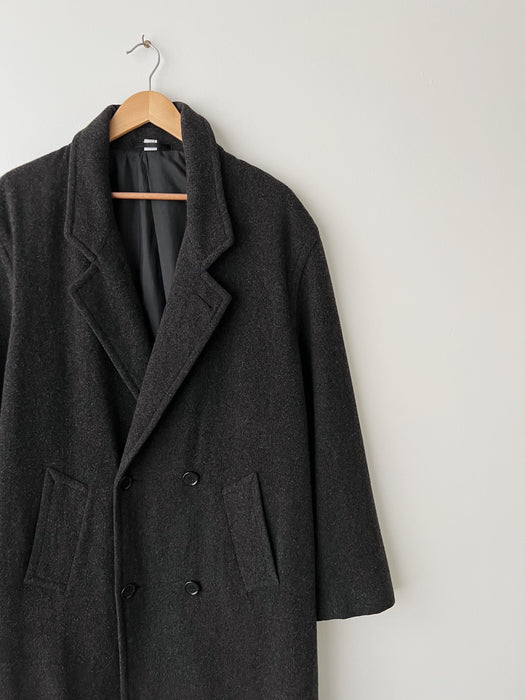 Charcoal Wool Cashmere Coat | XL