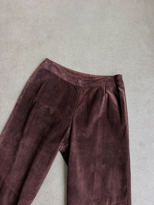 Chocolate Brown Suede Pants | 30