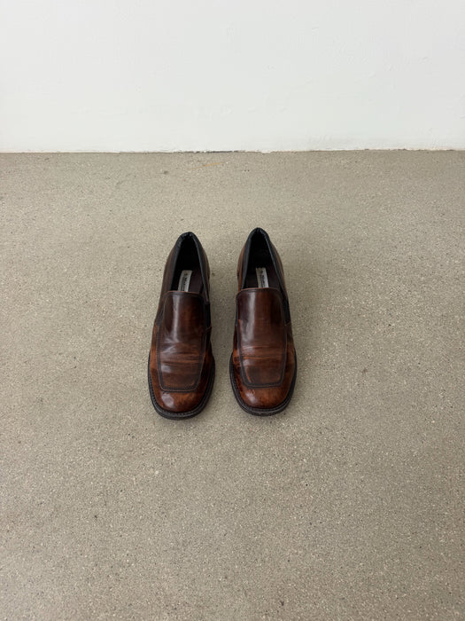 Distressed Brown Leather Loafer | 9.5/10