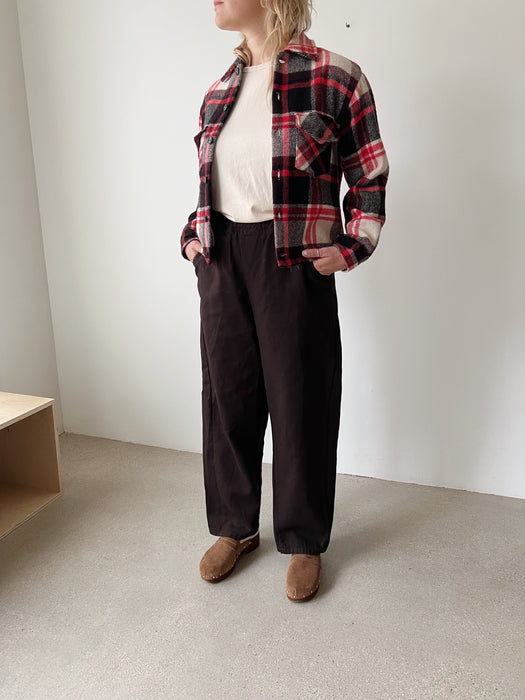 Cropped Wool Flannel Jacket | S