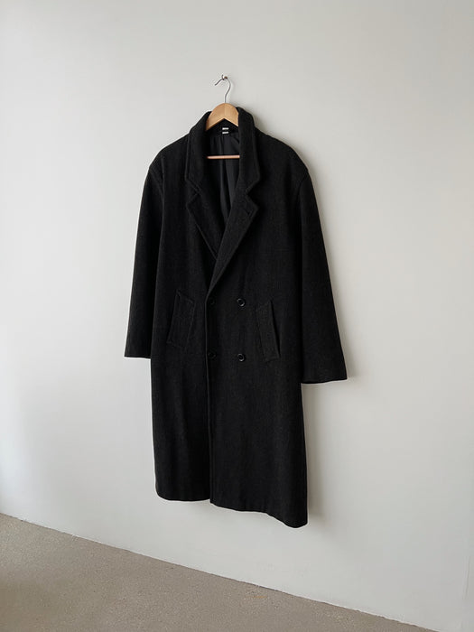 Charcoal Wool Cashmere Coat | XL