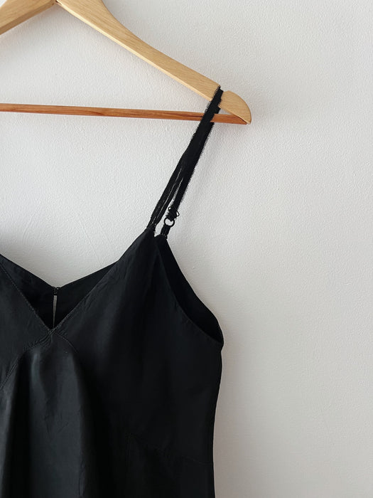 Black Satin Slip | M