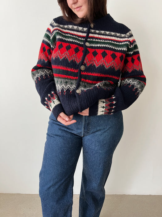 Navy Nordic Cardigan | L