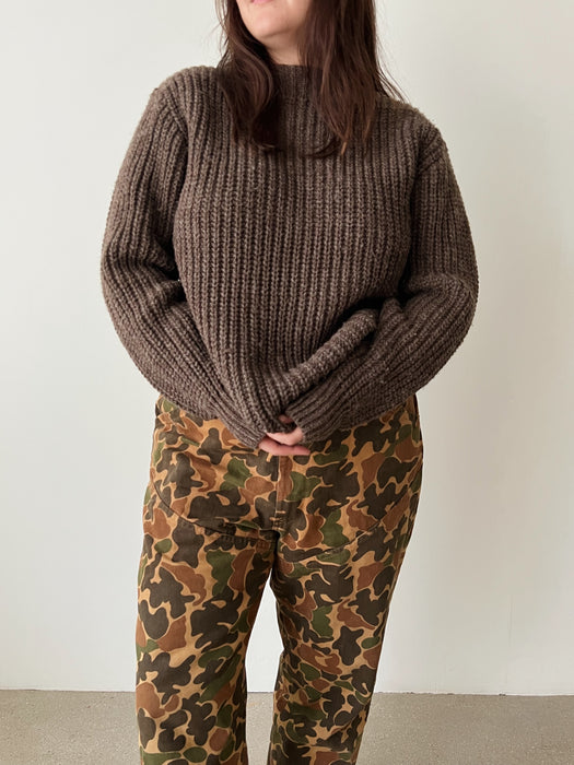 Brown Wool Knit Sweater | L