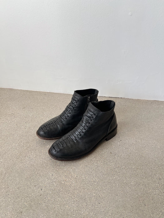 Black Leather John Fleuvog Boots | 10