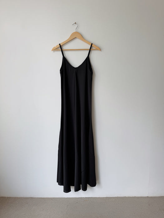 Black Satin Dress | L