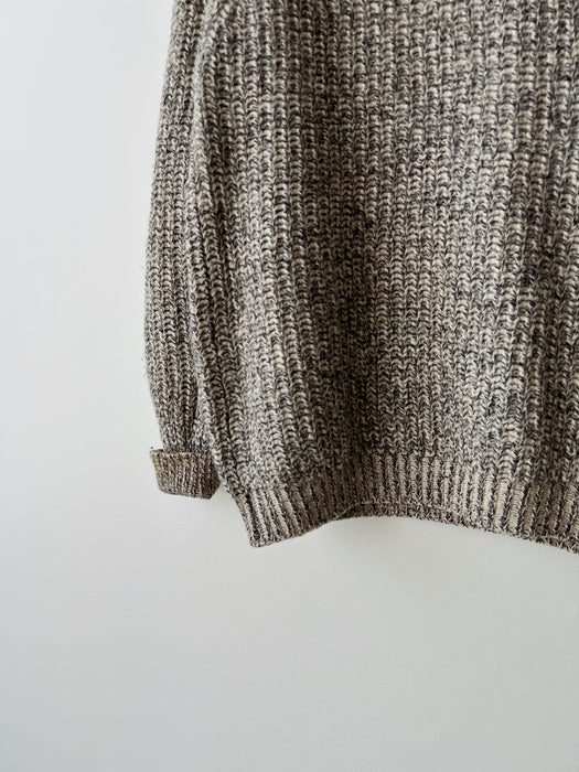 Marled Cream & Black Knit Sweater | L/XL