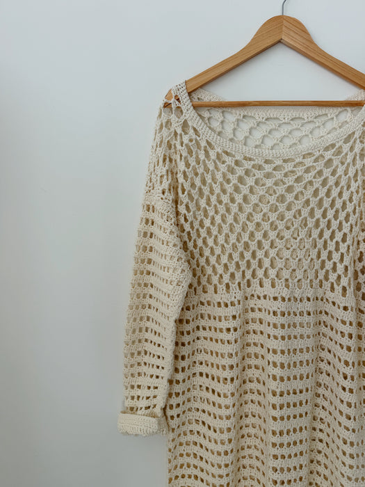 Cream Crochet Dress | XL