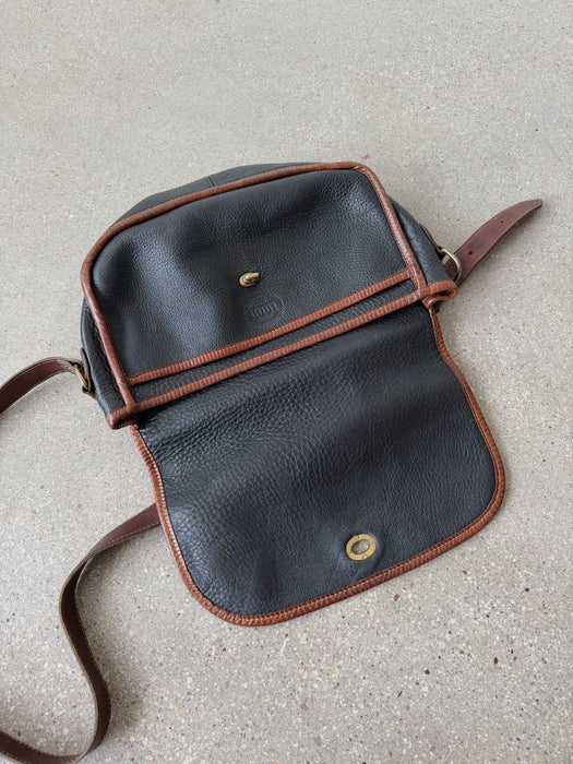 Black Pebbled Leather Roots Bag