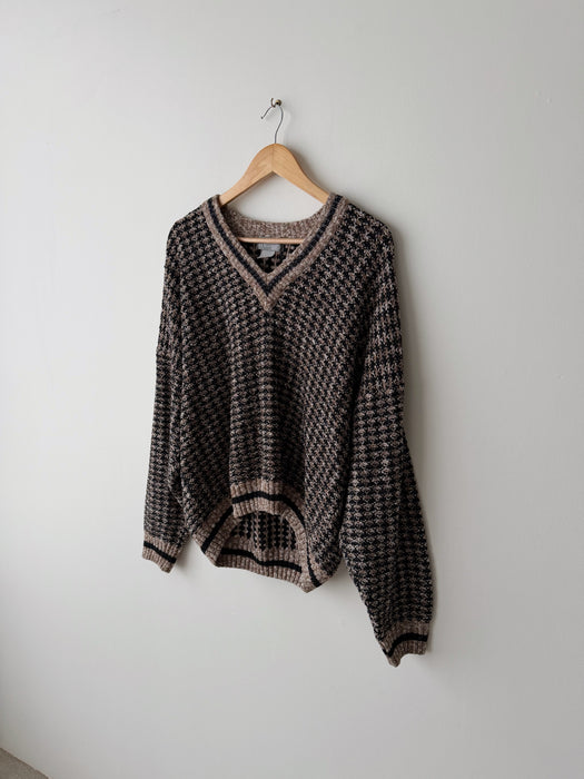 Patterned Knit Sweater | L