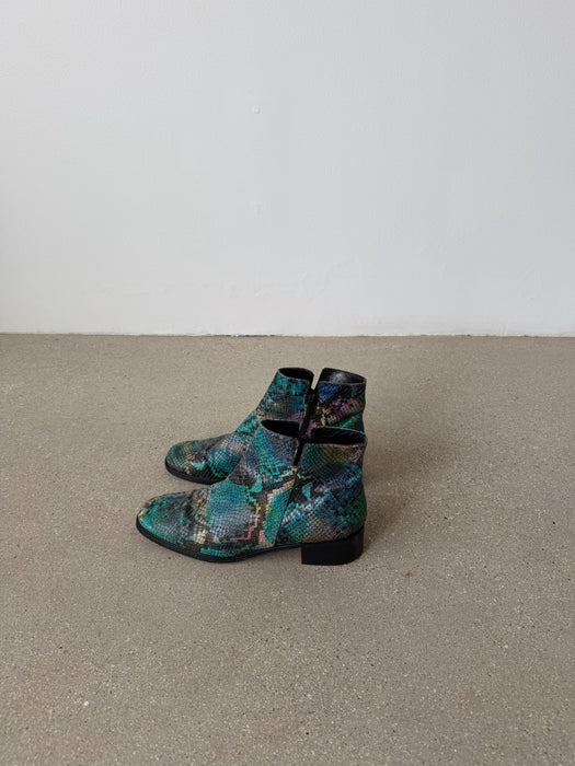 Leather Reptile Ankle Boot | 7-7.5