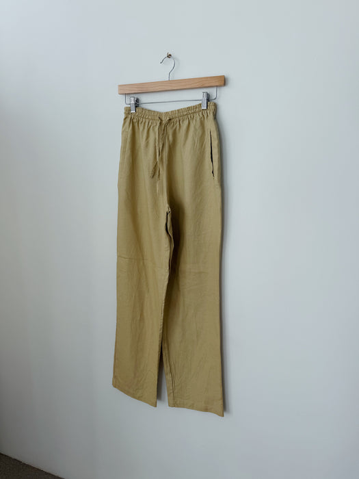 Gold Linen Pants | XS