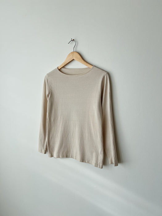 Cream Boatneck Longsleeve | M