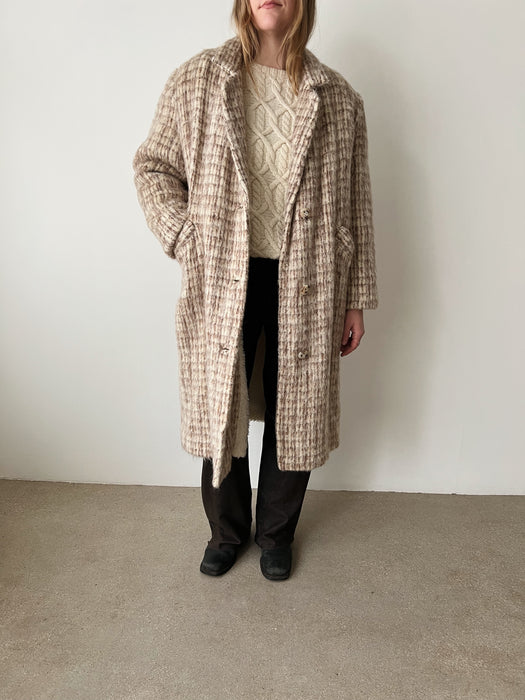Neutral Wool Blend Coat |