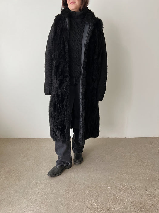 Black Faux Fur Vest | L