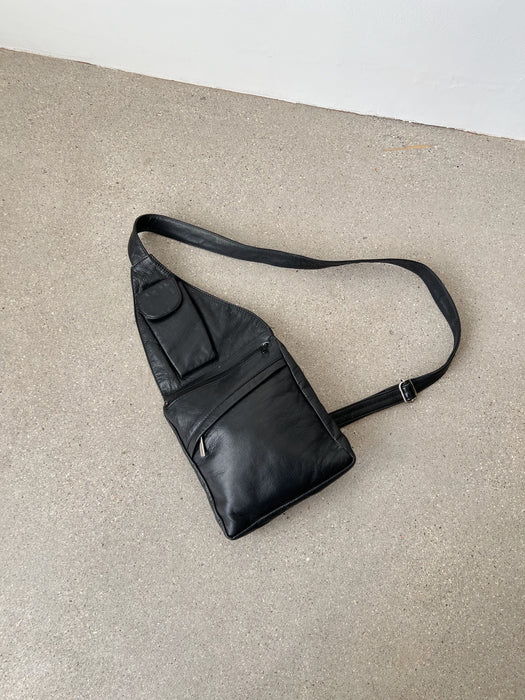 Black Leather Crossbody Bag