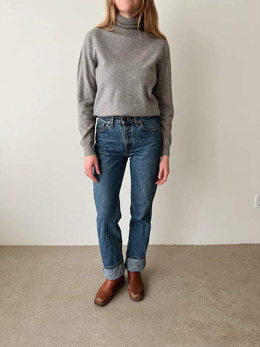 Grey Wool Cashmere Turtleneck | S