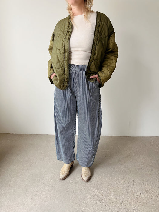 Distressed Quilted Army Liner | L