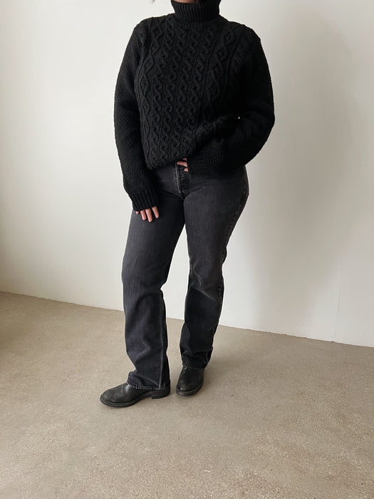 Black Knit Turtleneck | L