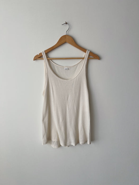 Cream Ribbed Tank | L