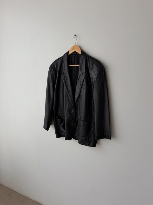 Black Leather Blazer | M/L