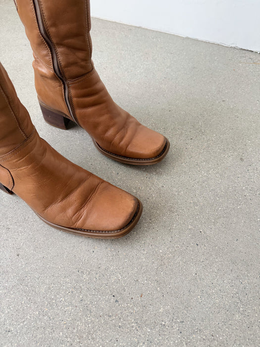 Tan Leather Boots | 7.5/8