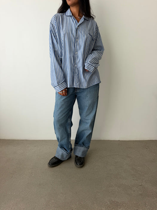 Blue Striped Button Up | XL