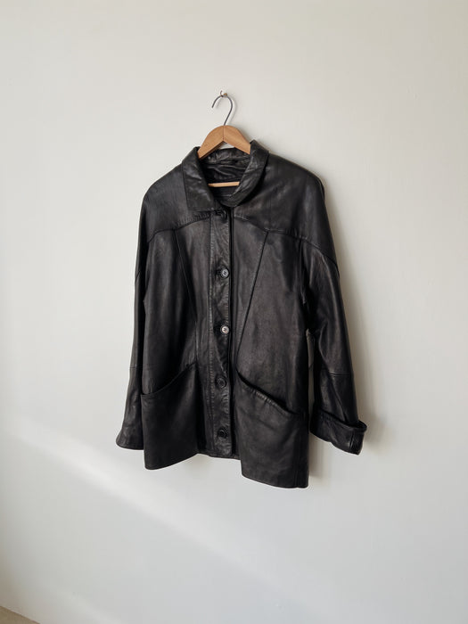 Black Leather Jacket | M/L