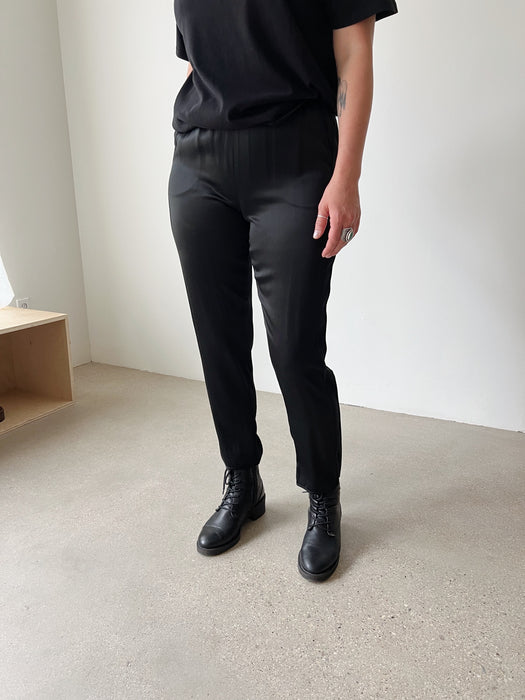 Black Satin Trousers | M