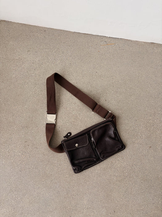 Roots Brown Leather Belt Bag