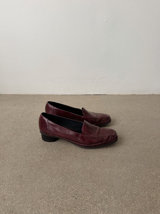 Burgundy Leather Loafers | 8