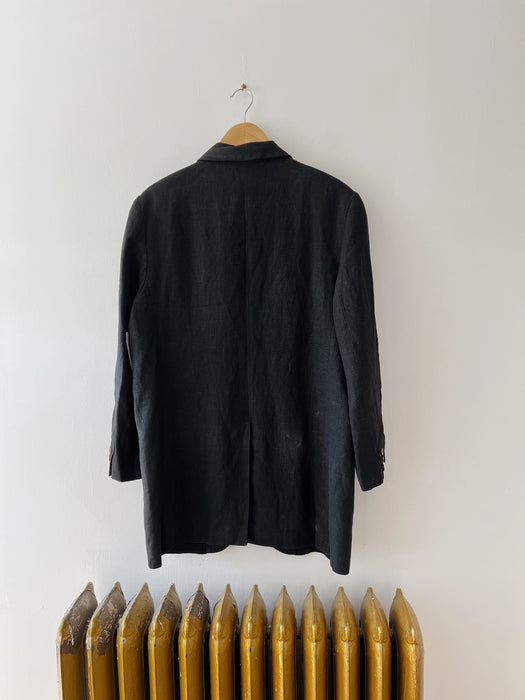 Worn Black Ramie Blazer | XL